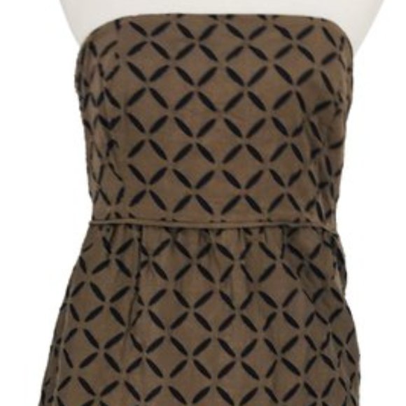 J. Crew Sleeveless Brown Embroidered Dress S 10 - Picture 1 of 8